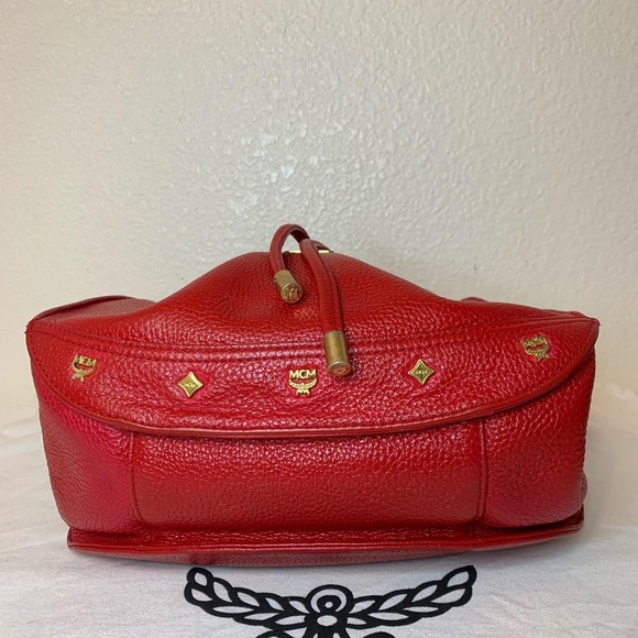 MCM Red Shoulder/Crossbody Bag Authentic - Picture 6 of 8